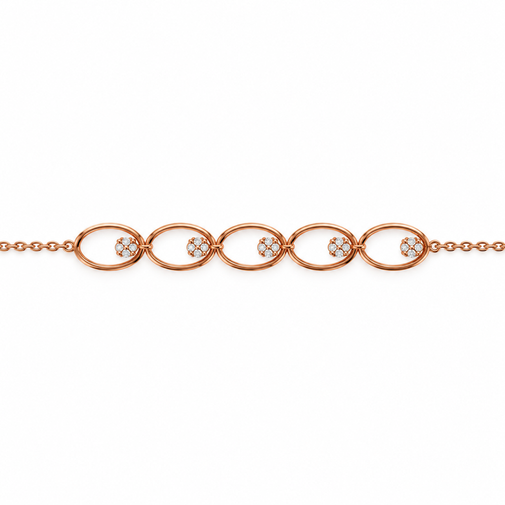 Oval Orbit Diamond Bracelet - product view