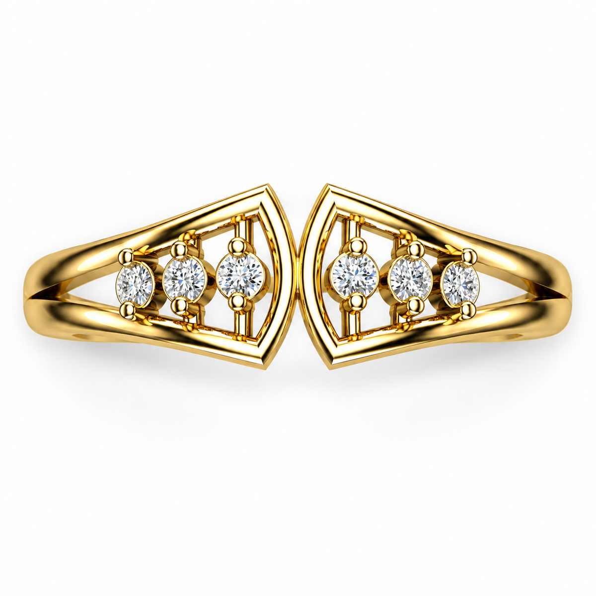 Twin Shield Diamond Ring - product view