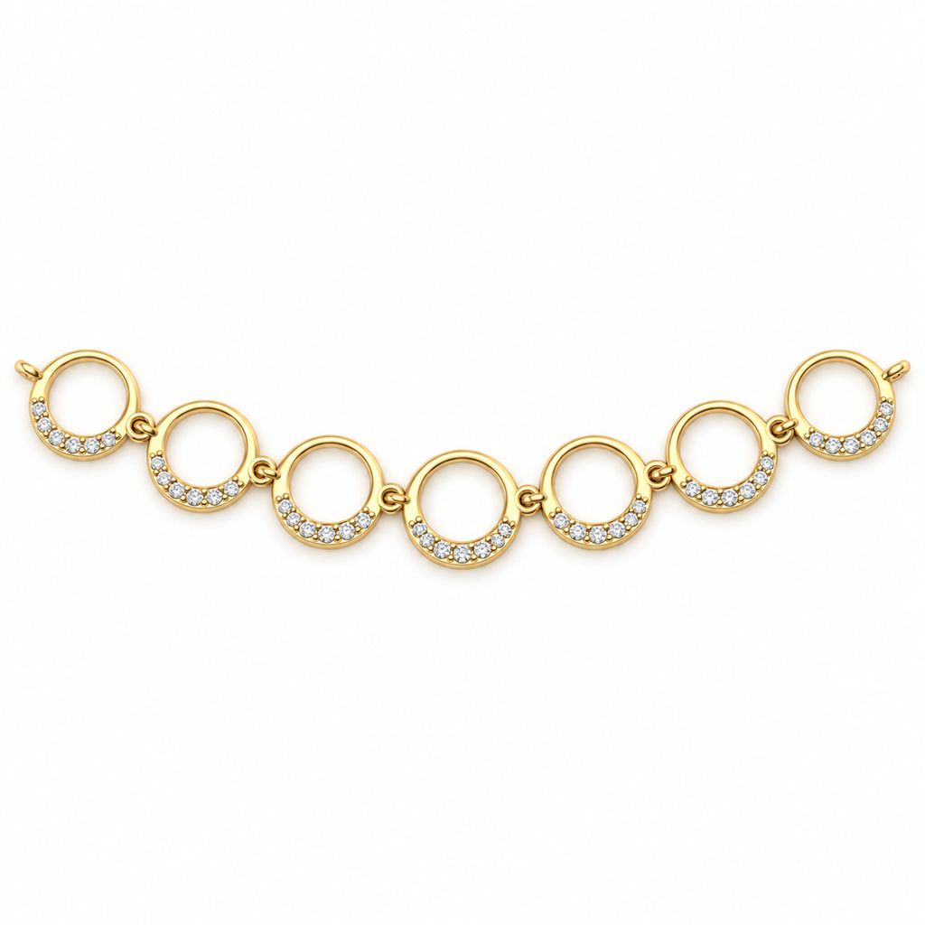 Graduated Circle Diamond Necklace - product view