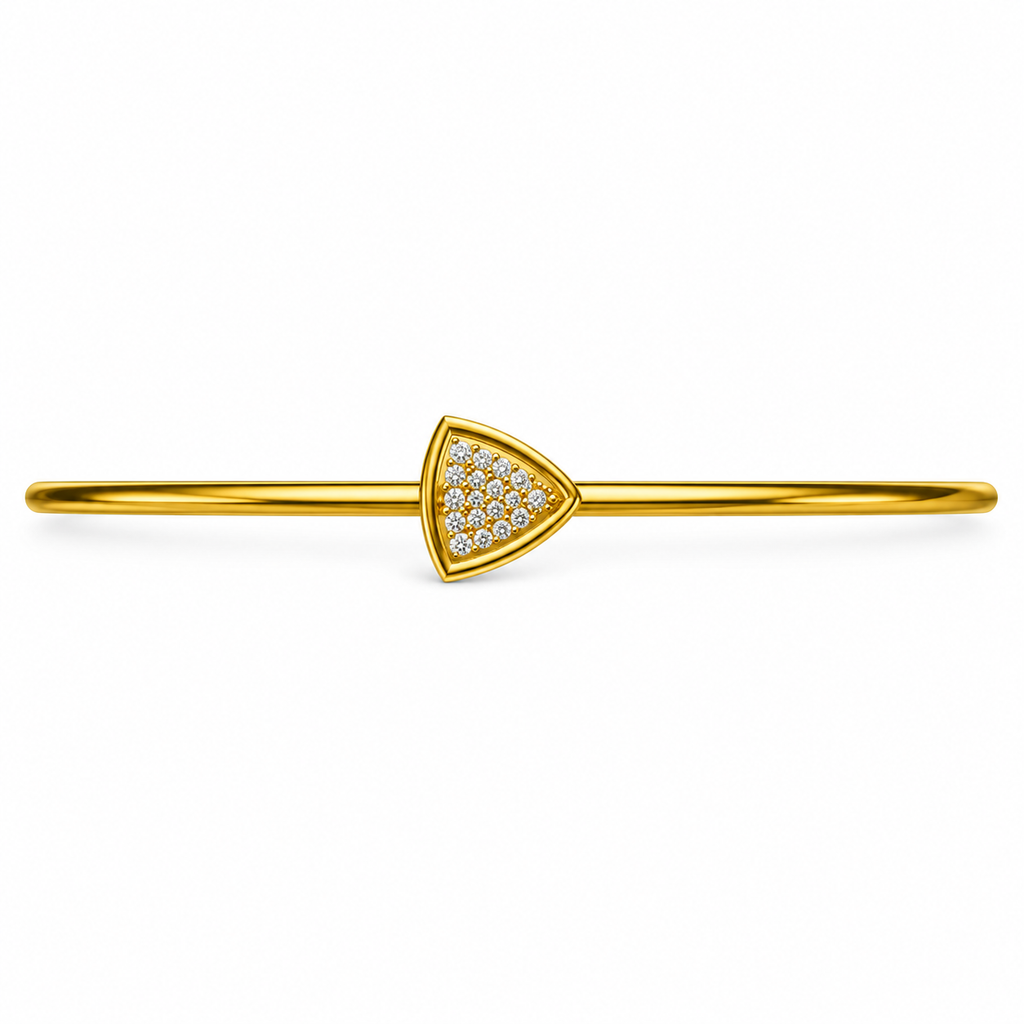 Trillion Cluster Diamond Gold Bangle - product view
