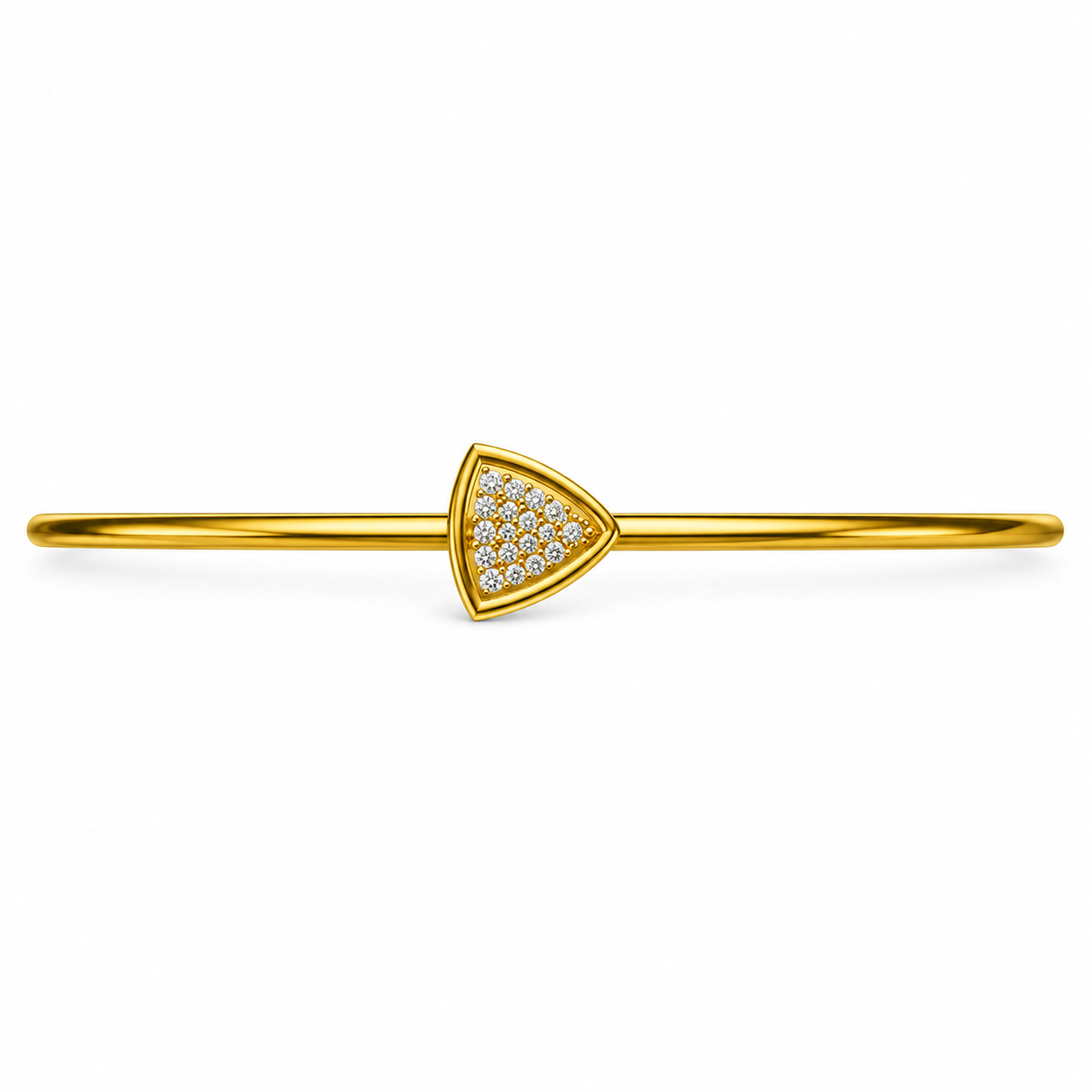 Trillion Cluster Diamond Gold Bangle - product view