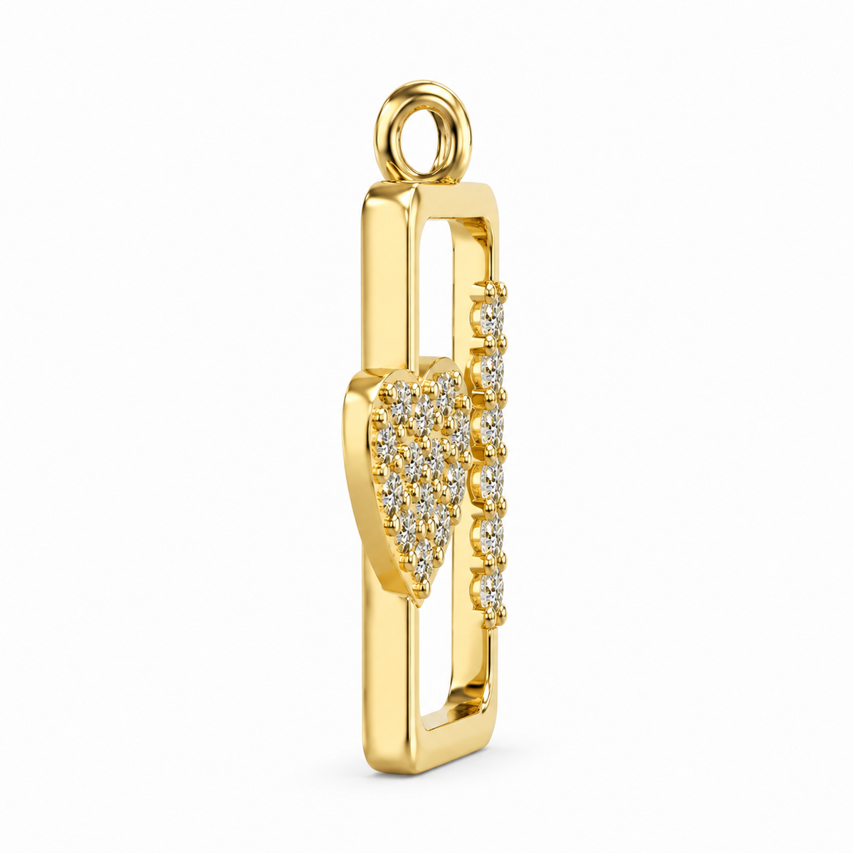 Diamond Heart Lock Pendant - view 4