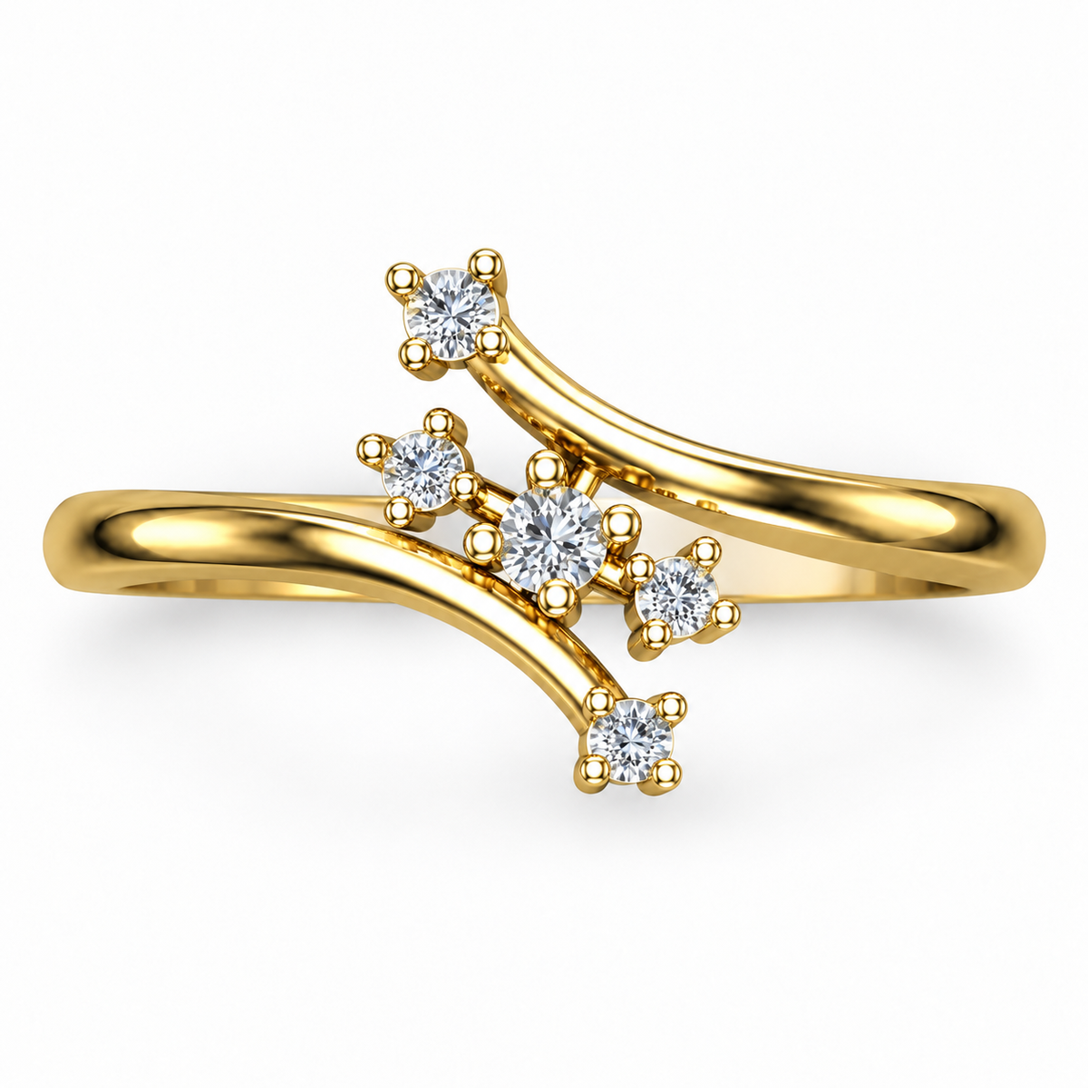 Curved Constellation Diamond Ring - product view