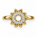 Open Sunflower Diamond Ring - product view