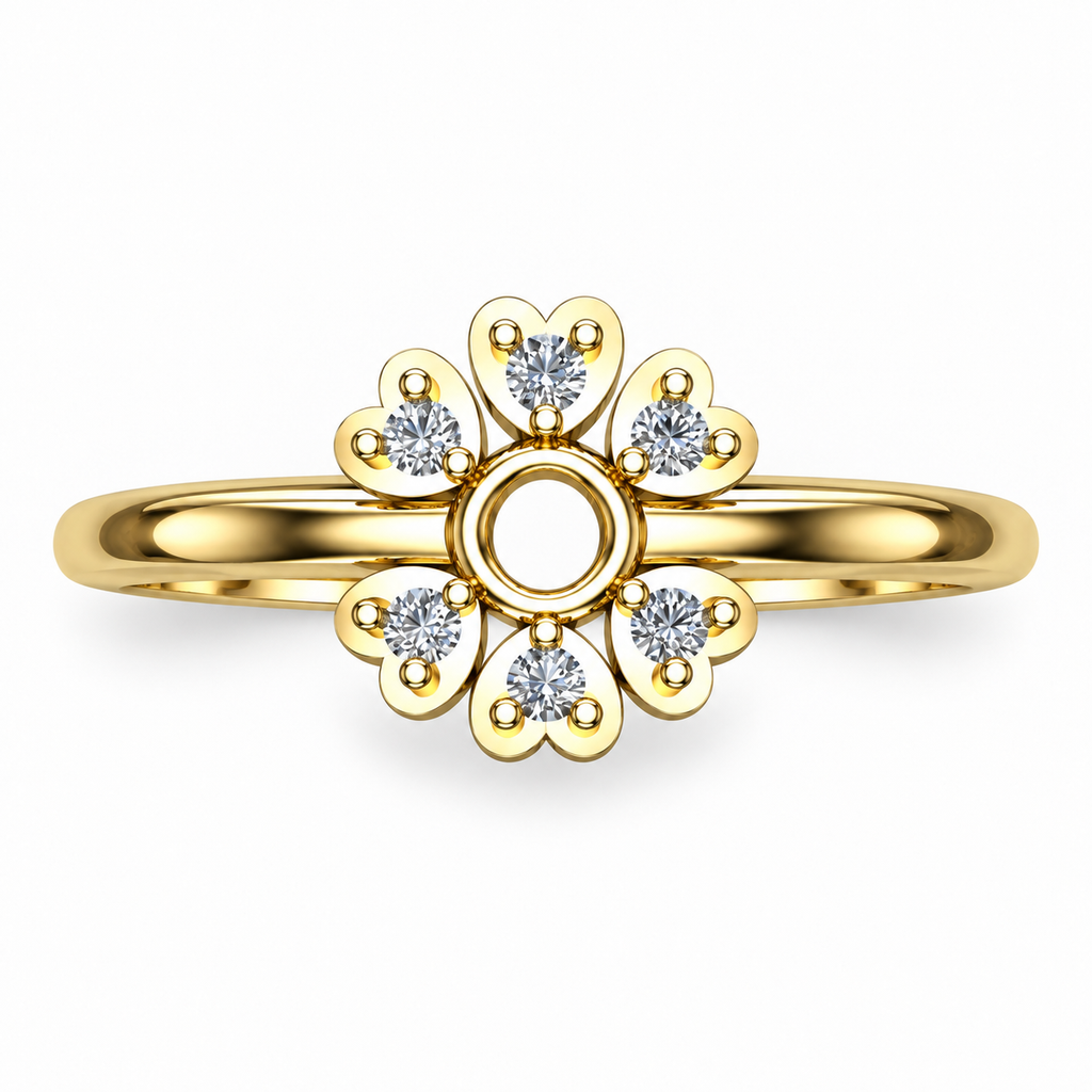 Open Daisy Diamond Ring - product view
