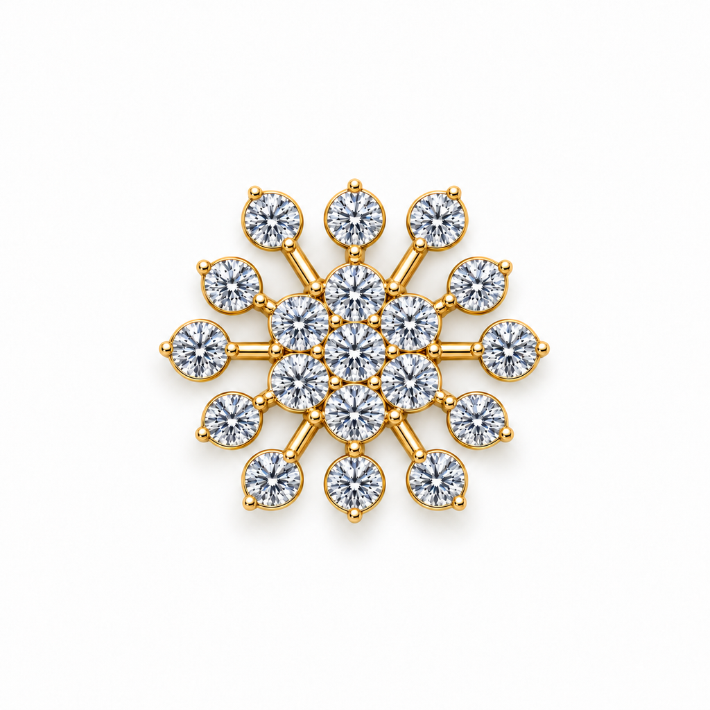 Floral Ray Diamond Burst Pendant - product view