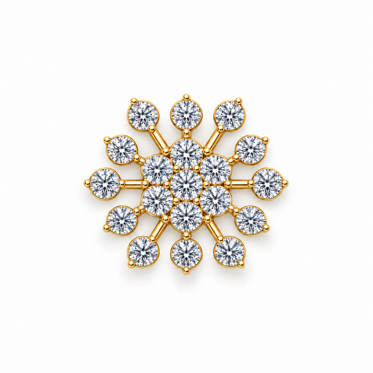Floral Ray Diamond Burst Pendant - product view