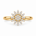 Sunflower Diamond Gold Ring - product view
