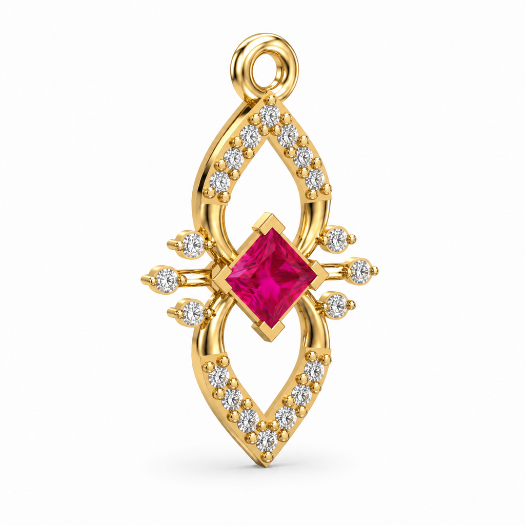 Blush Orbit Diamond Pendant - view 4
