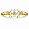 Four-Petal Halo Diamond Ring - product view