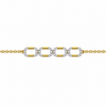 Geometric Two-Tone Diamond Link Bracelet - product view