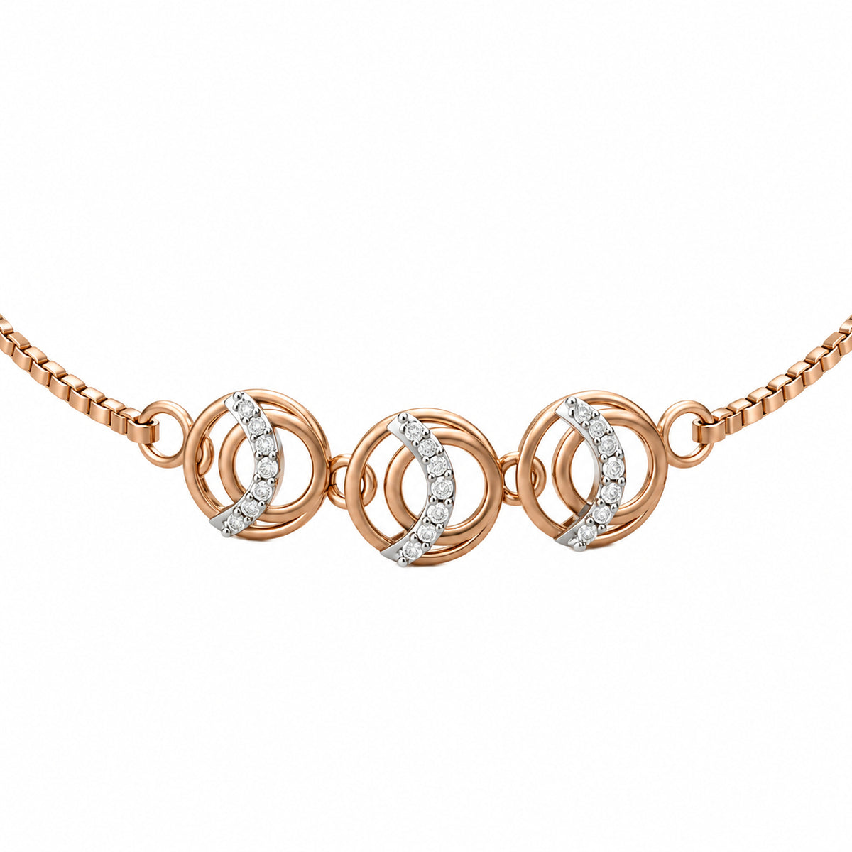 Interlocking Oval Diamond Link Bracelet - angled product view