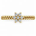 Braided Floral Diamond Ring - product view