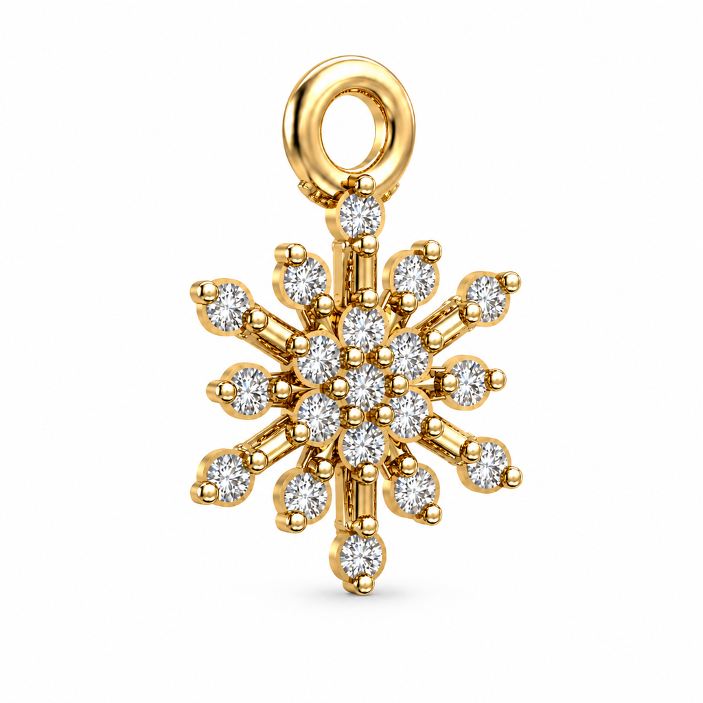 Radiant Snowflake Diamond Pendant - view 4