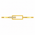 Offset Rectangle Diamond Gold Bangle - product view