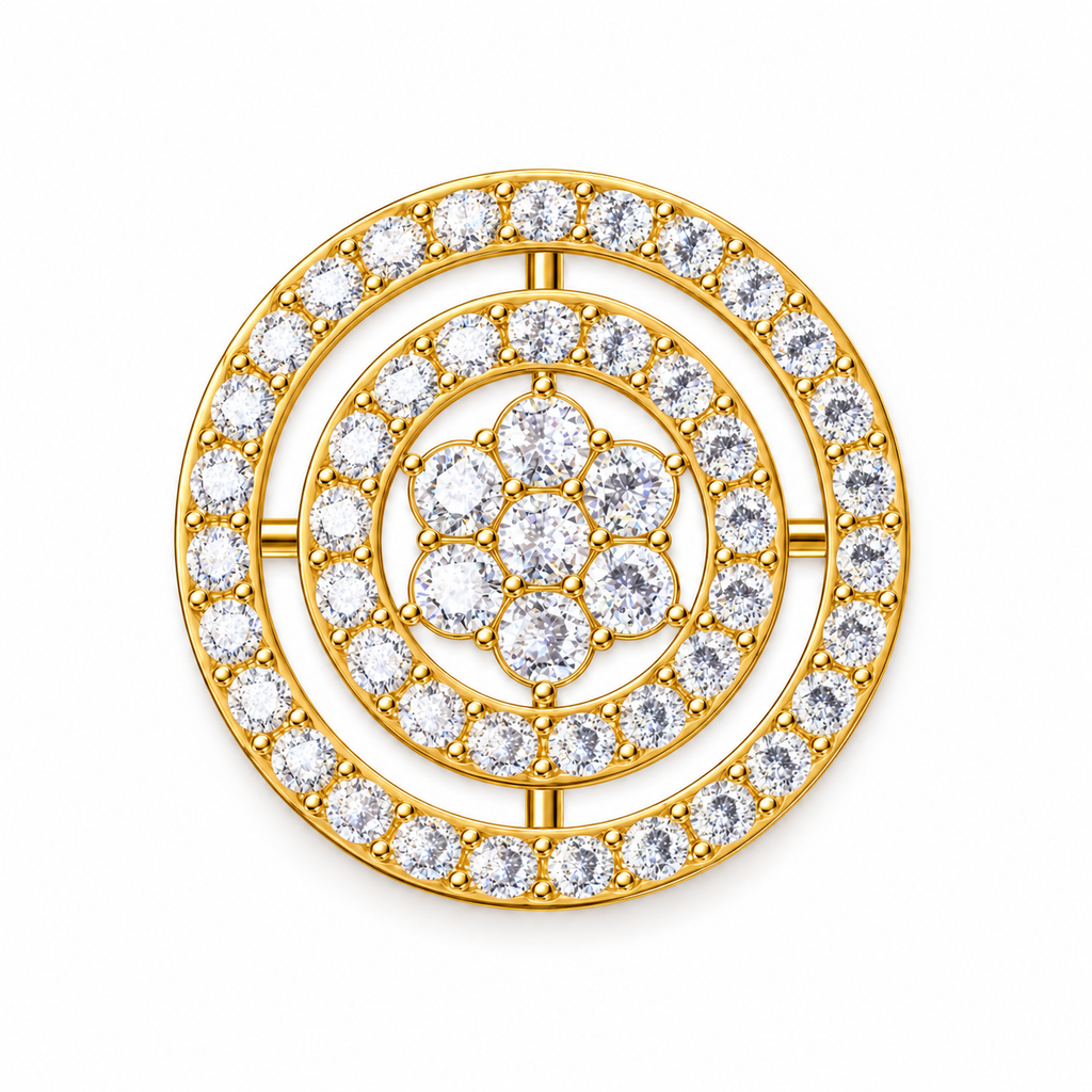 Concentric Orbit Diamond Pendant - angled product view