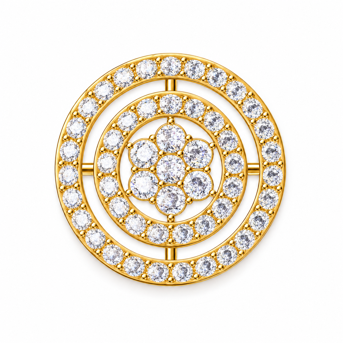 Concentric Orbit Diamond Pendant - angled product view