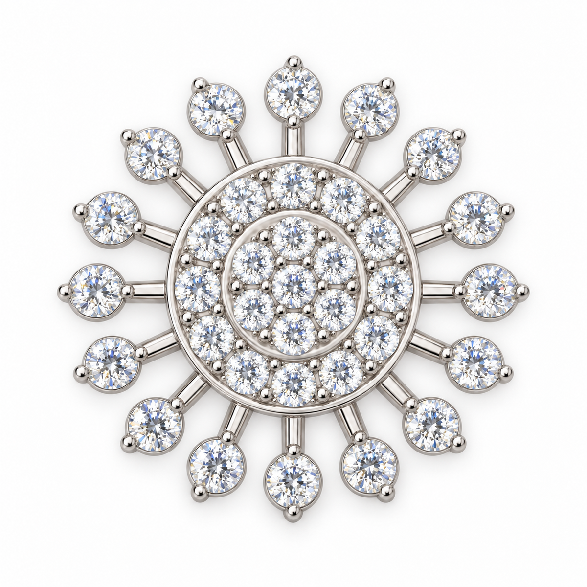 Teardrop Ray Diamond Halo Pendant - angled product view