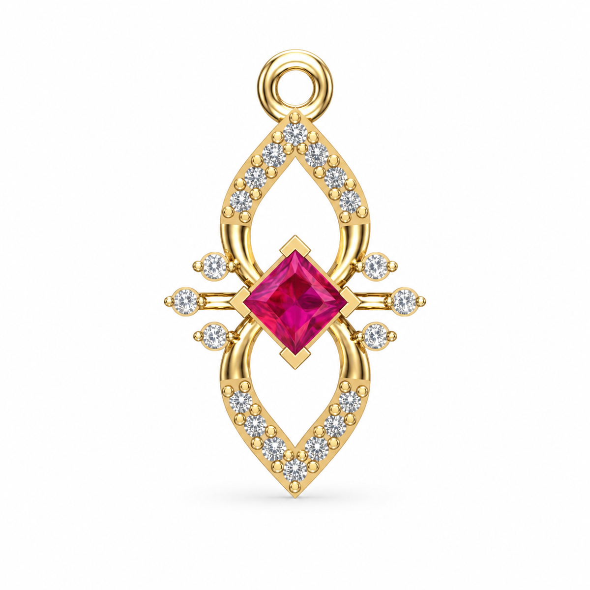 Blush Orbit Diamond Pendant - view 3