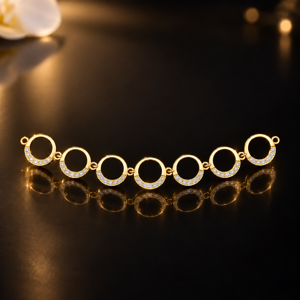Graduated Circle Diamond Necklace - angled product view
