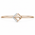 Rose Gold Square Orbit Diamond Bangle - product view