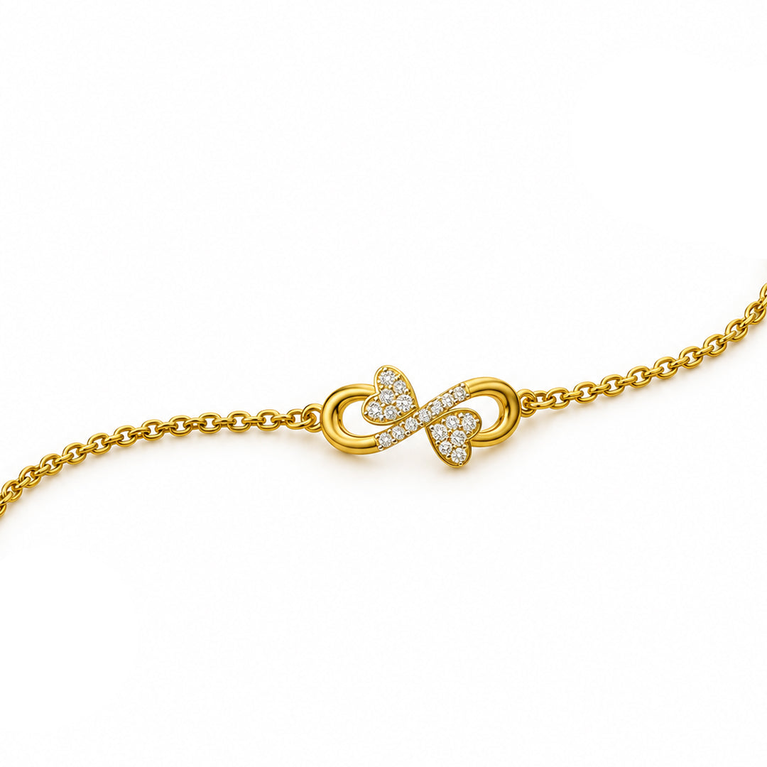 Butterfly Infinity Diamond Bracelet - angled product view