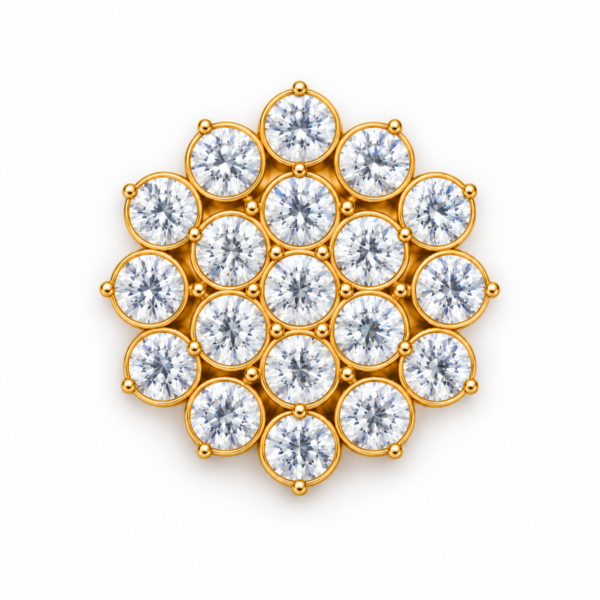 Multi-Round Cluster Diamond Pendant - angled product view
