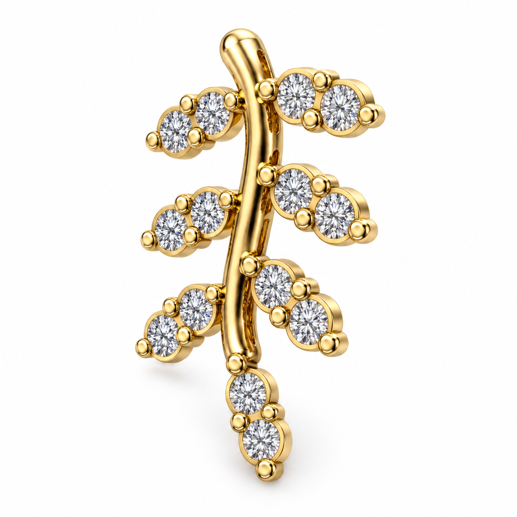 Diamond Leaf Branch Pendant - angled product view