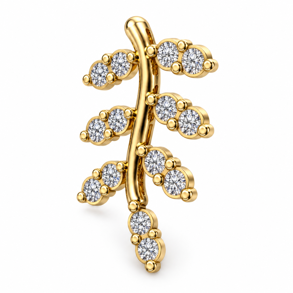 Diamond Leaf Branch Pendant - angled product view