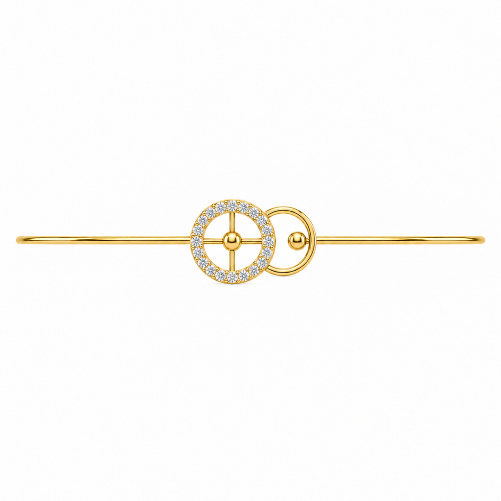 Celestial Orbit Diamond Gold Bangle - product view