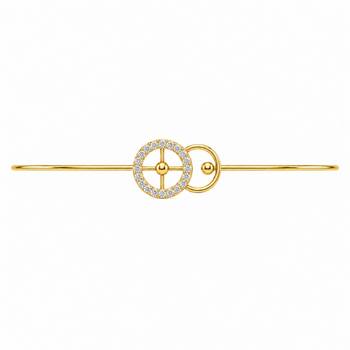 Celestial Orbit Diamond Gold Bangle - product view