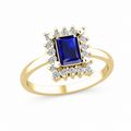 Midnight Emerald-Cut Halo Ring - view 1