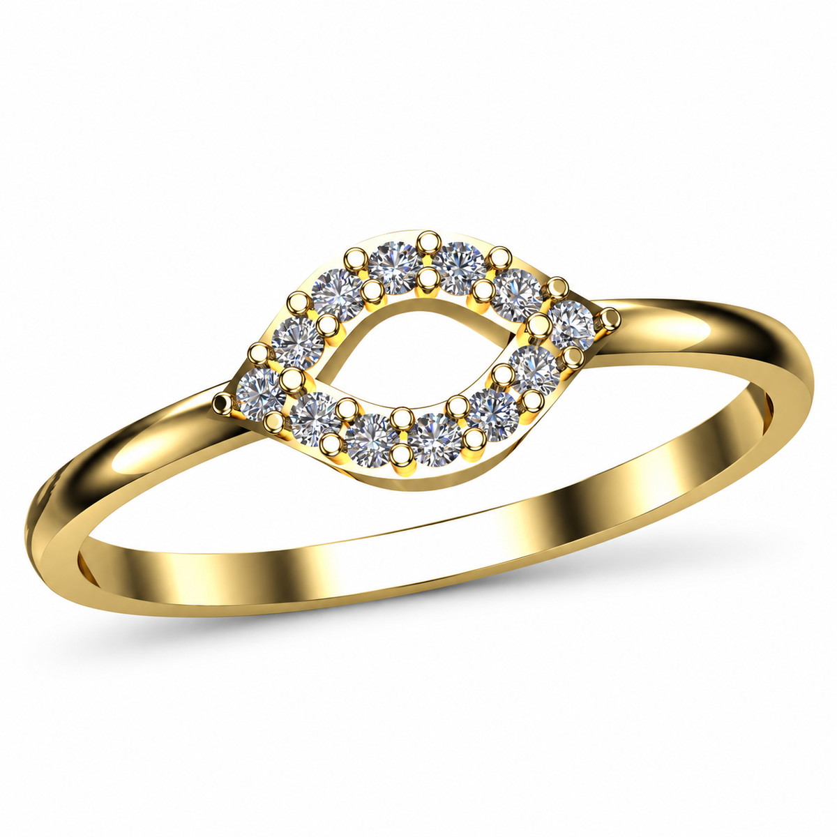 Marquise Halo Diamond Ring - angled product view