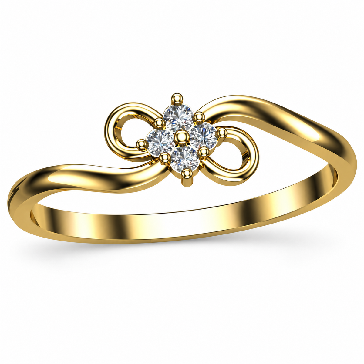 Infinity Bloom Diamond Ring - angled product view