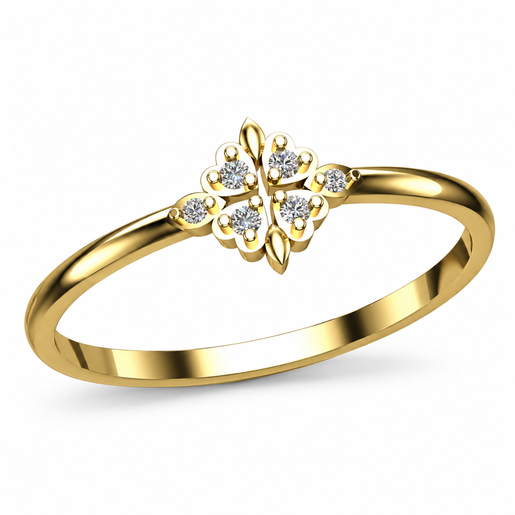 Petite Fleur-de-Lis Diamond Ring - angled product view