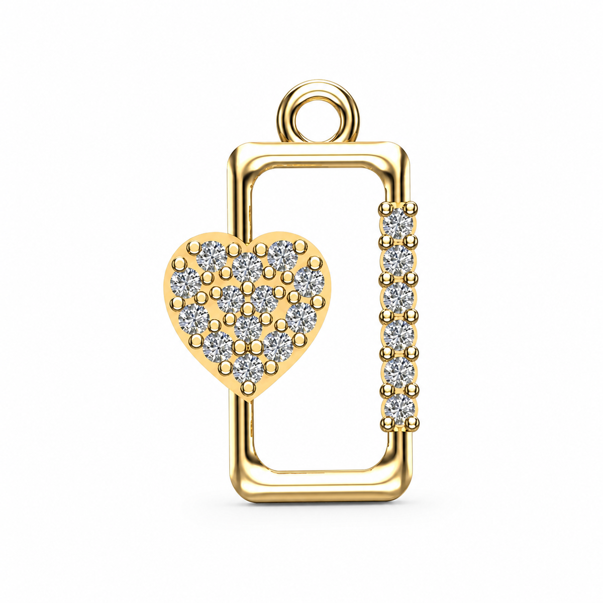 Diamond Heart Lock Pendant - view 1