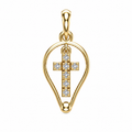 Grace Halo Diamond Cross Pendant - view 1