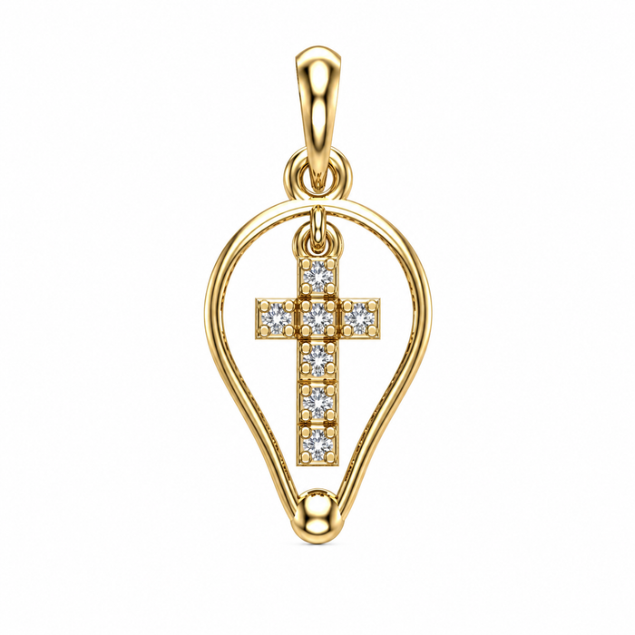 Grace Halo Diamond Cross Pendant