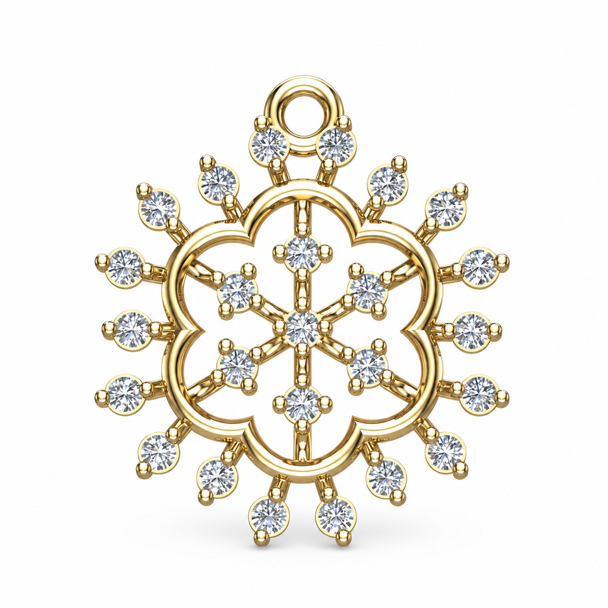 Grand Starburst Rosette Diamond Pendant