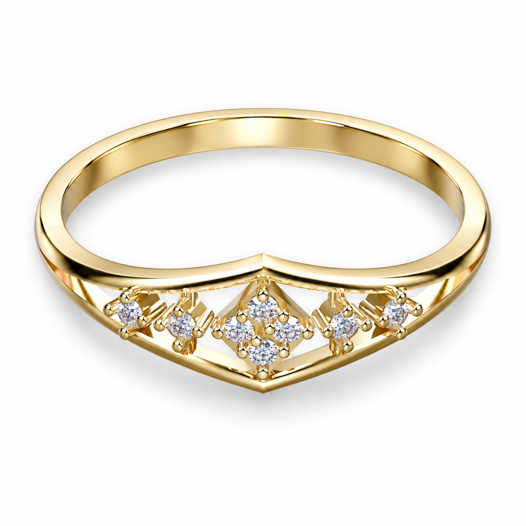 Open Marquise Diamond Ring - angled product view