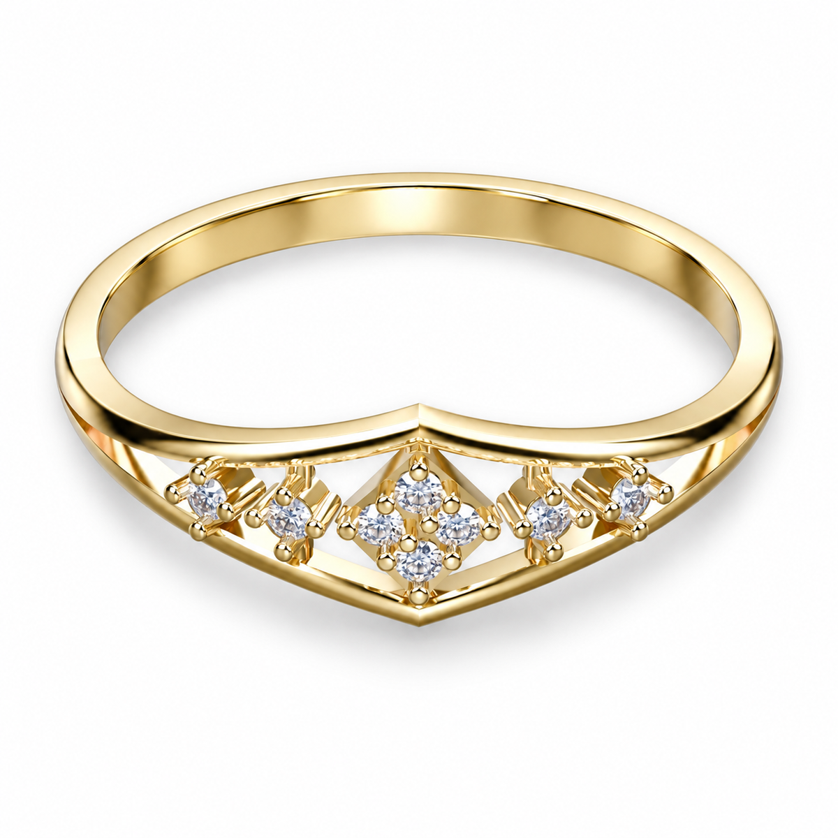 Open Marquise Diamond Ring - angled product view