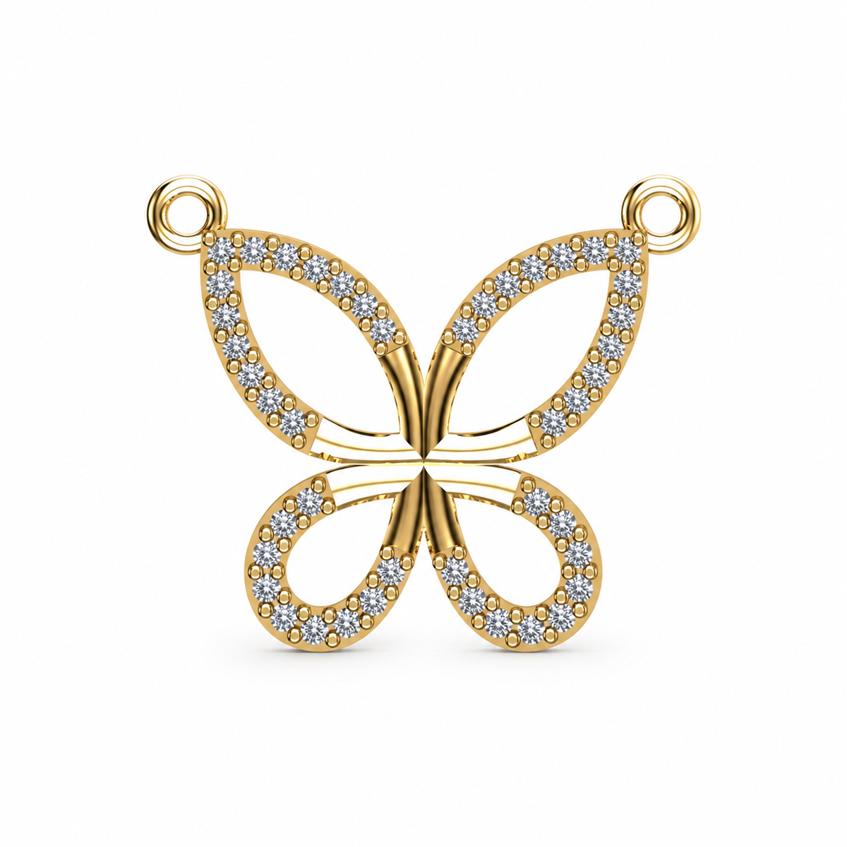Mariposa Openwork Diamond Butterfly Pendant - Angle 1