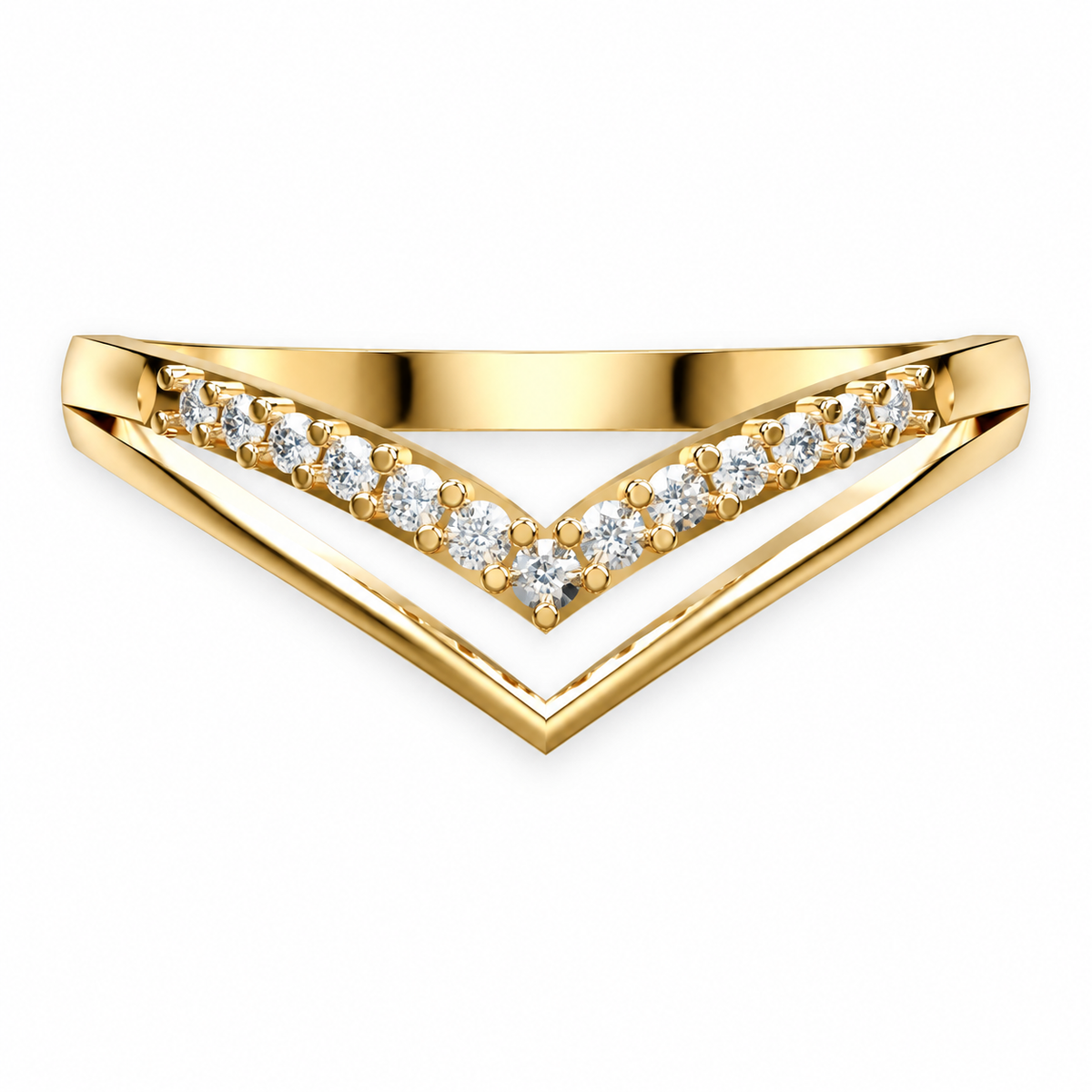 Chevron Diamond Band Ring - product view