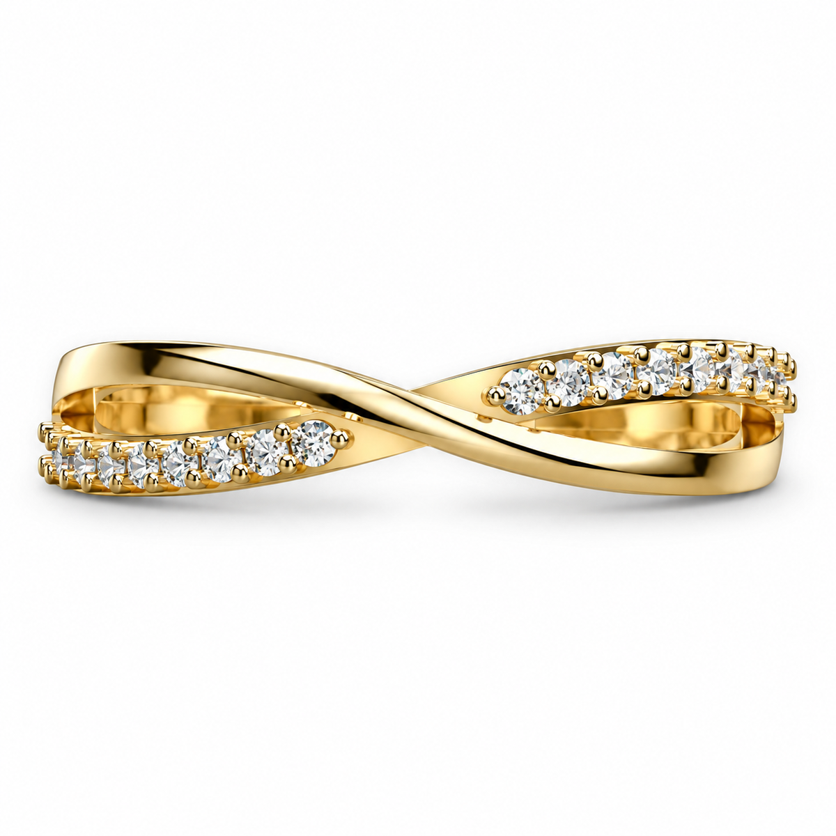 Crossover Infinity Diamond Ring - product view