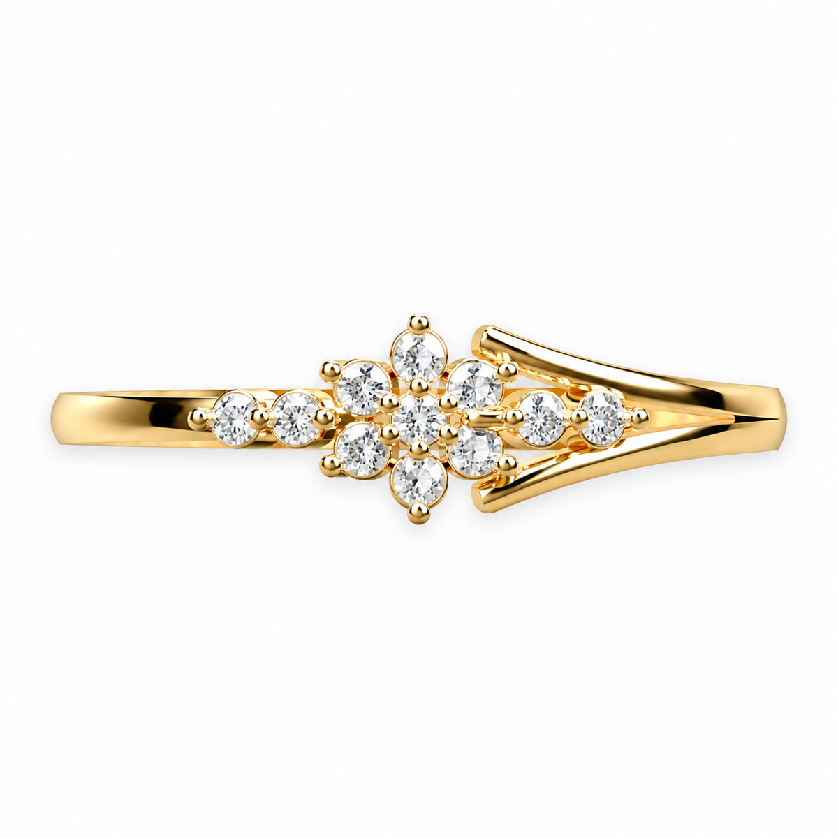 Floral Arc Diamond Ring - product view