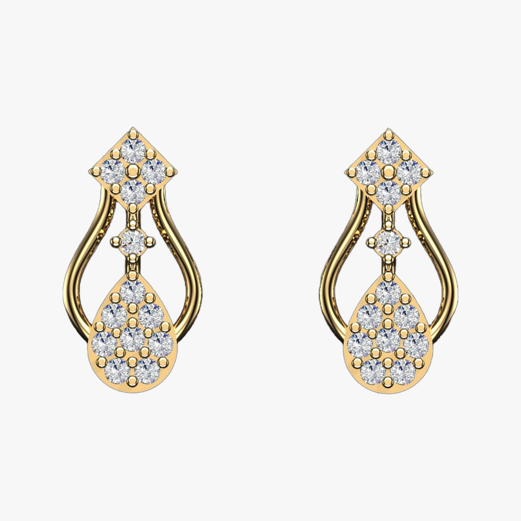 Diamond Teardrop Chandelier Drop Earrings