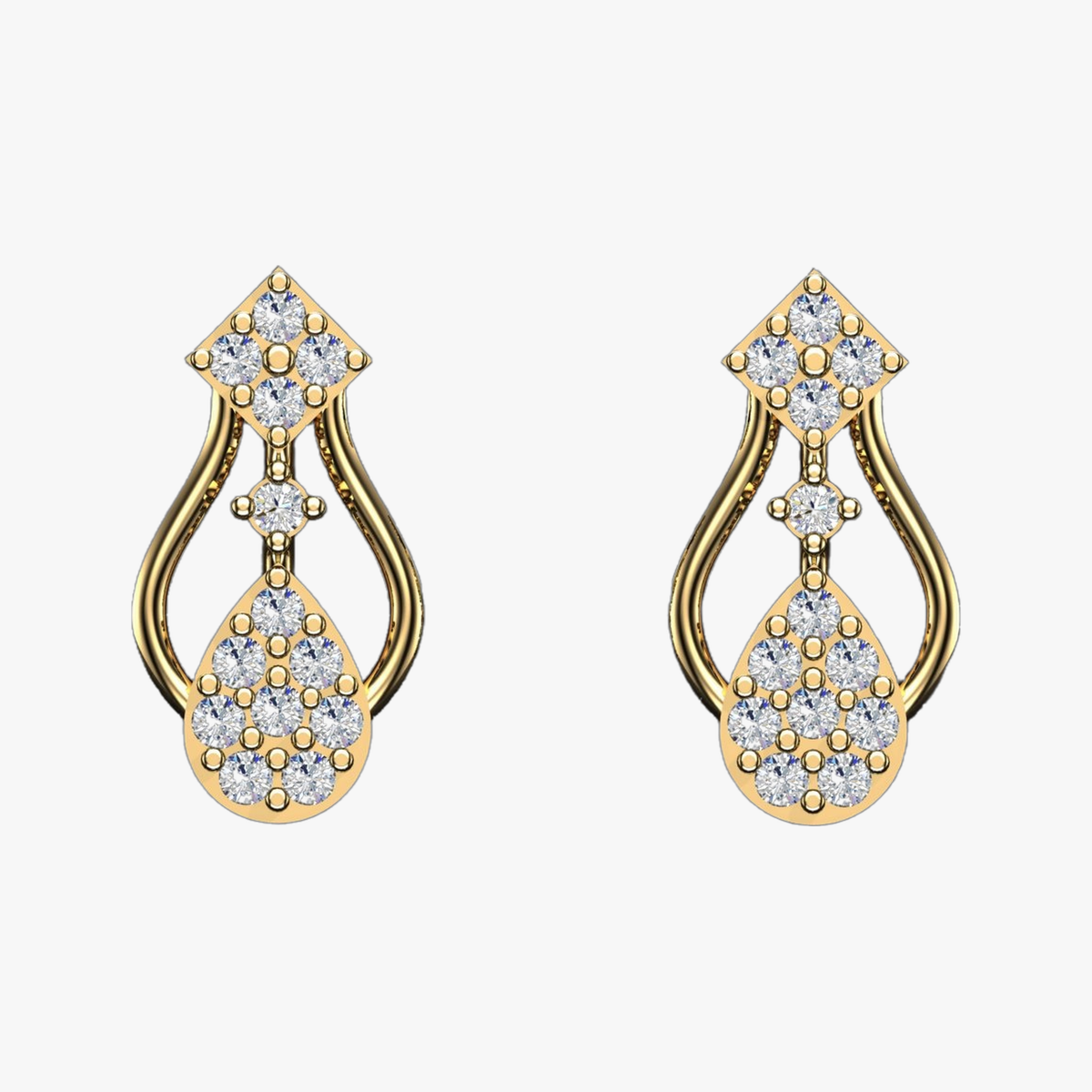 Diamond Teardrop Chandelier Drop Earrings