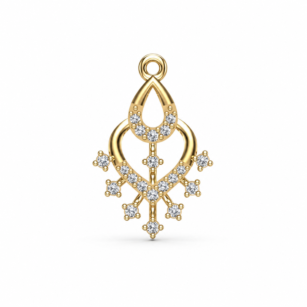 Regal Heart Fringe Diamond Pendant