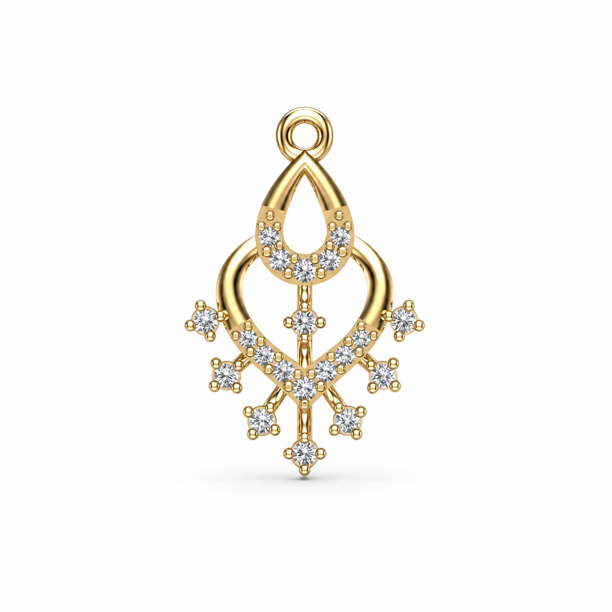 Regal Heart Fringe Diamond Pendant
