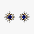 Sapphire Starburst Diamond Stud Earrings